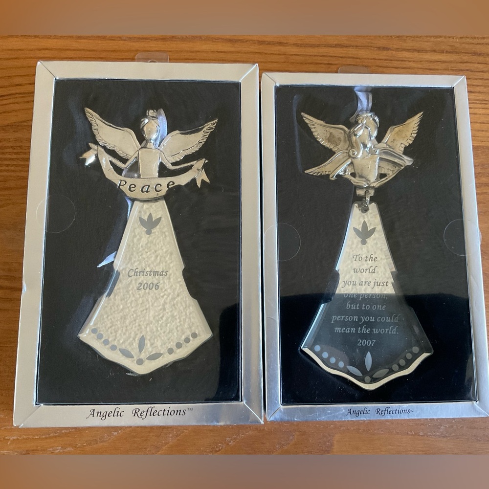 Two Angel refelction ornaments, 2006 & 2007